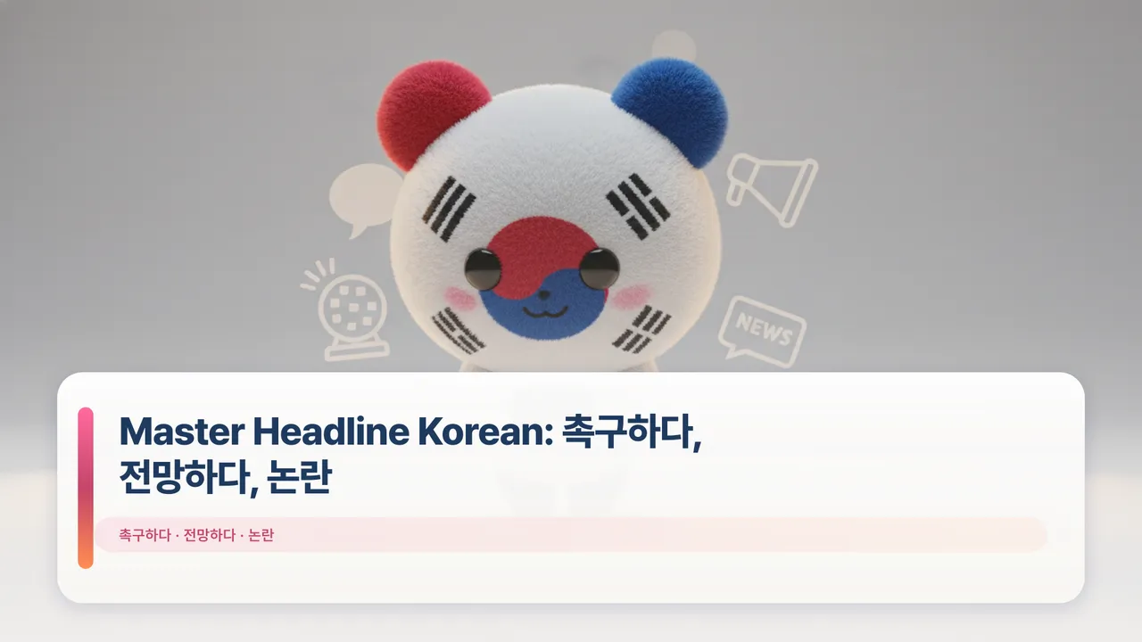 Master Headline Korean: 촉구하다, 전망하다, 논란