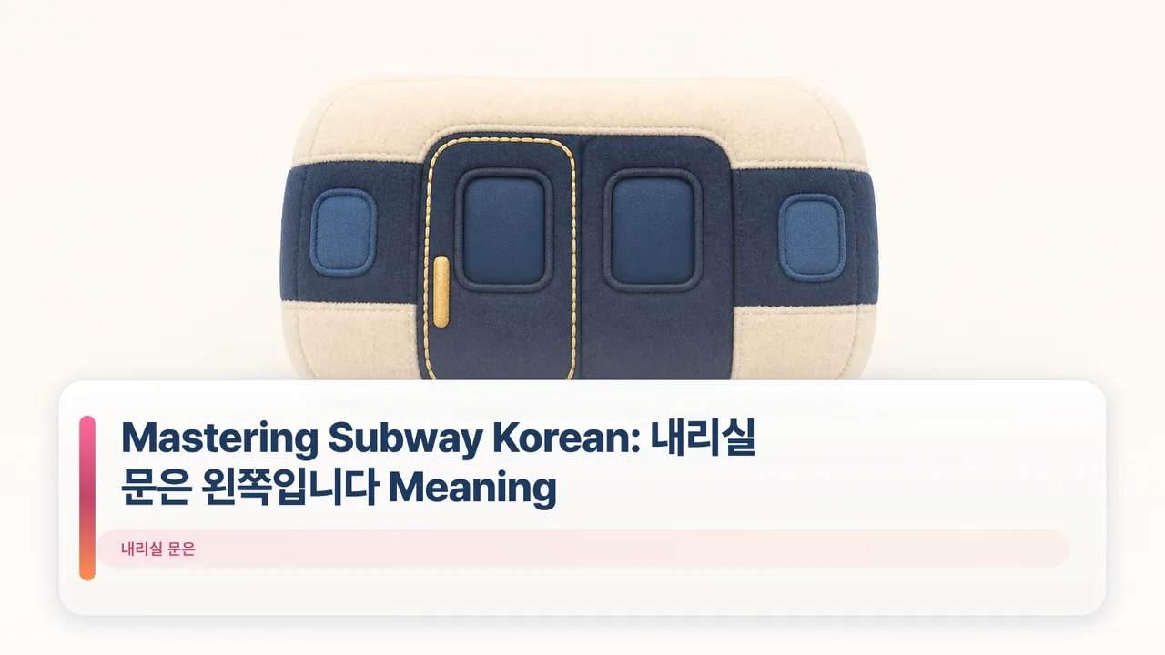 Mastering Subway Korean: 내리실 문은 왼쪽입니다 Meaning