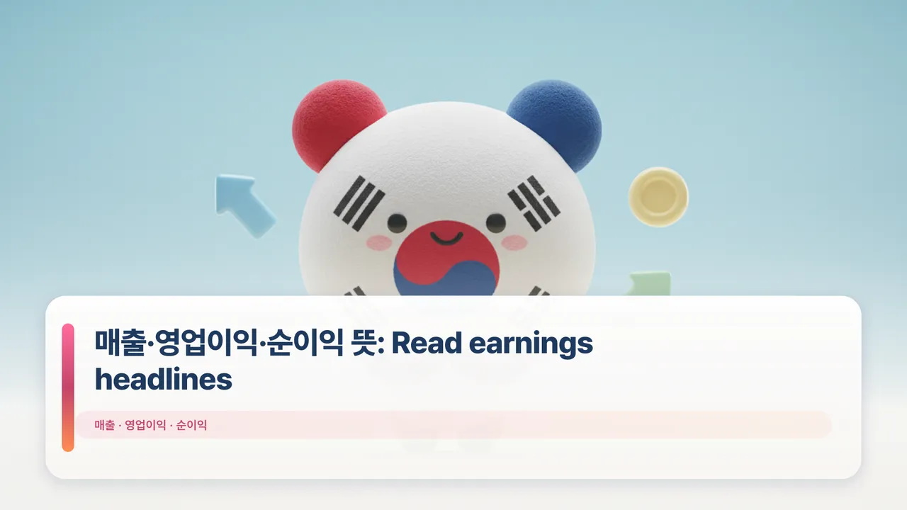 매출·영업이익·순이익 뜻: Read earnings headlines