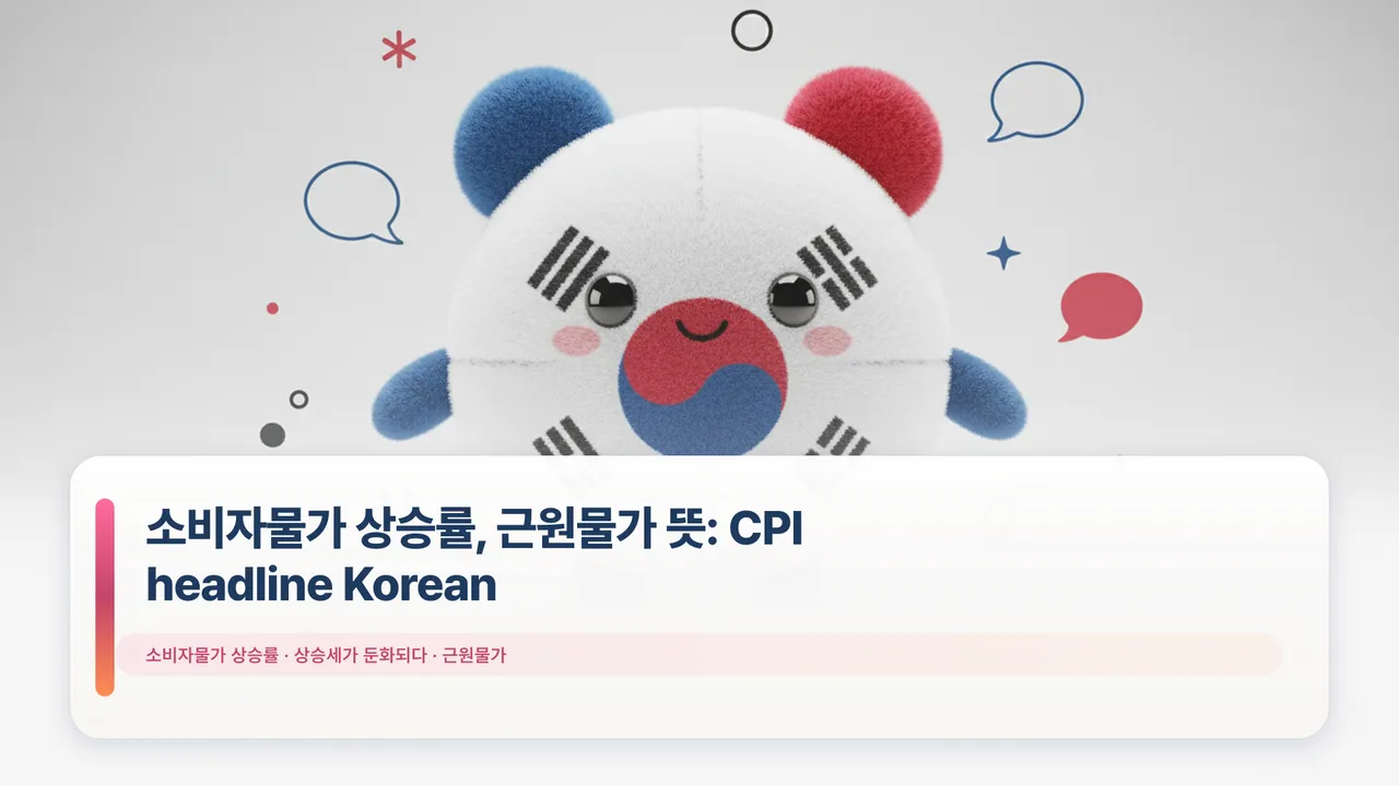 소비자물가 상승률, 근원물가 뜻: CPI headline Korean